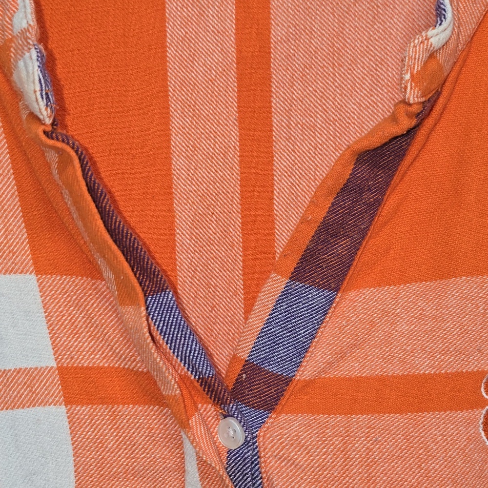 Clemson University Tigers Plaid Woven Tunic Long Sleeve Shirt Womens Size XL - Picture 3 of 11